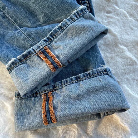 š„True Religion Section Straight Leg Holes Ripped Distressed Grunge Men Jeans 32 - Picture 10 of 16
